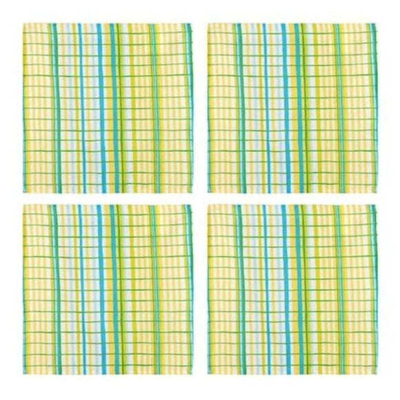 2-pack Ashland Plaid 18x18" Cloth Napkins 8pcs Yellow Green Blue White Plaid $40 - Picture 5 of 5